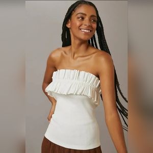 BNWT Maeve Poplin Ruffle Tube Top